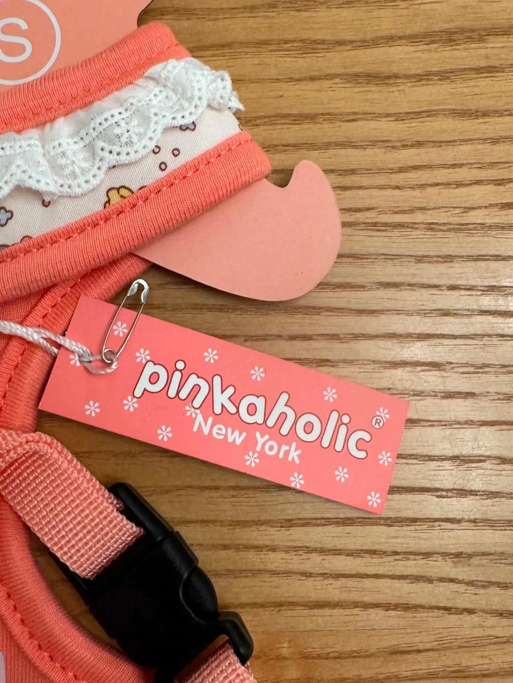 Pinkaholic Coral-Pink Bunny Print Small Pet Harness S NWT